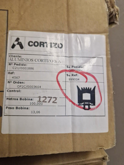 Cortizo glazing gasket 13mm - 999004-gasket for curtain wall-5 meter length